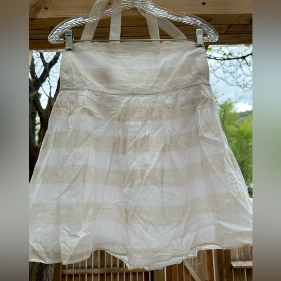 J. Crew NWT Ivory & White Striped Babydoll Top Blouse Lined Side Zip size 10 - Picture 3 of 16